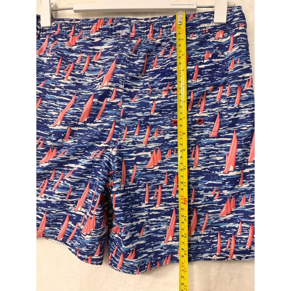 Vineyard Vines Boys Sailboat Print Swim Trunks Size Medium 12/14 6 Inch Inseam